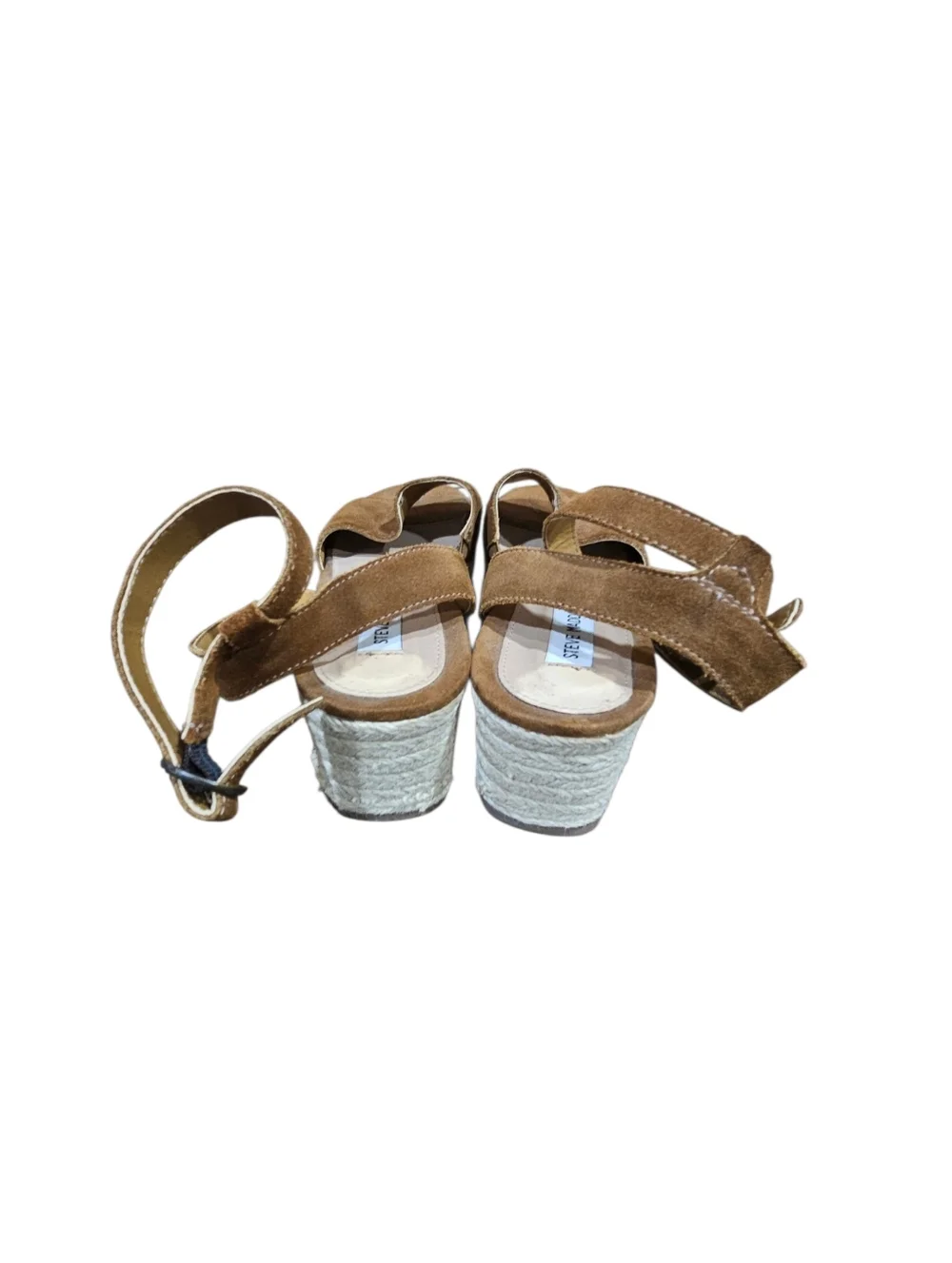 Steve Madden Brown Suede Espadrille Wedge Sandals Ankle Strap Size 9